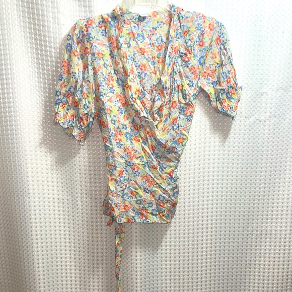 Old Navy Multicolor Floral Wrap Blouse - Picture 1 of 3